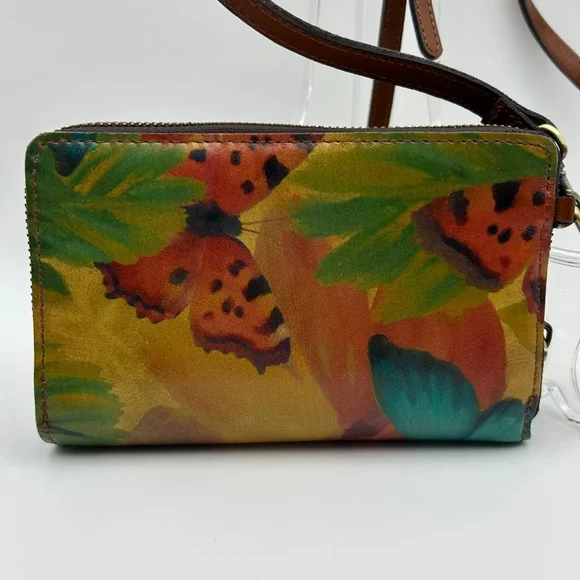 Patricia Nash Watercolor Butterfly Zip Around Wallet Crossbody NWOT - Picture 12 of 13